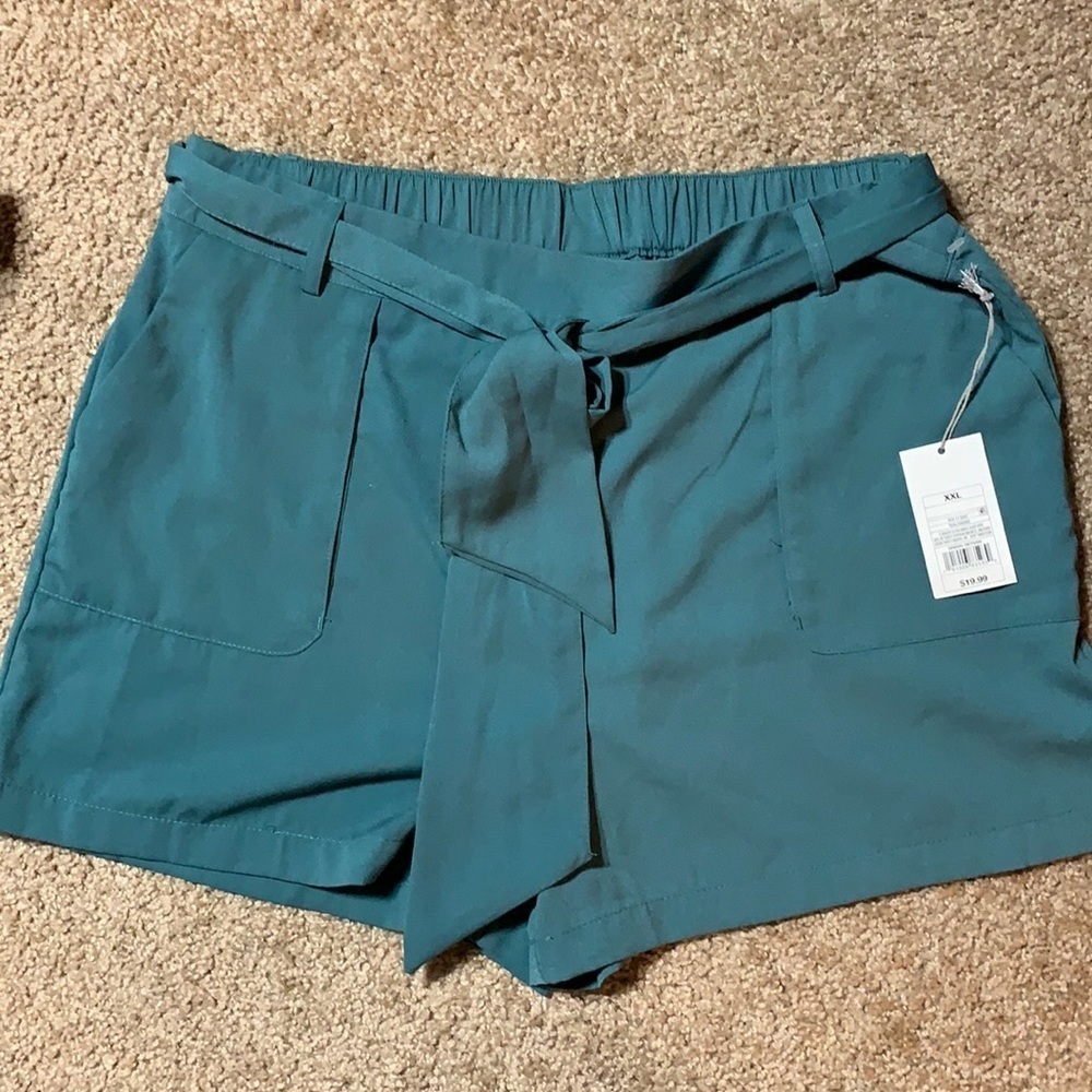 Women’s A New Day teal shorts with tie Sz XXL
